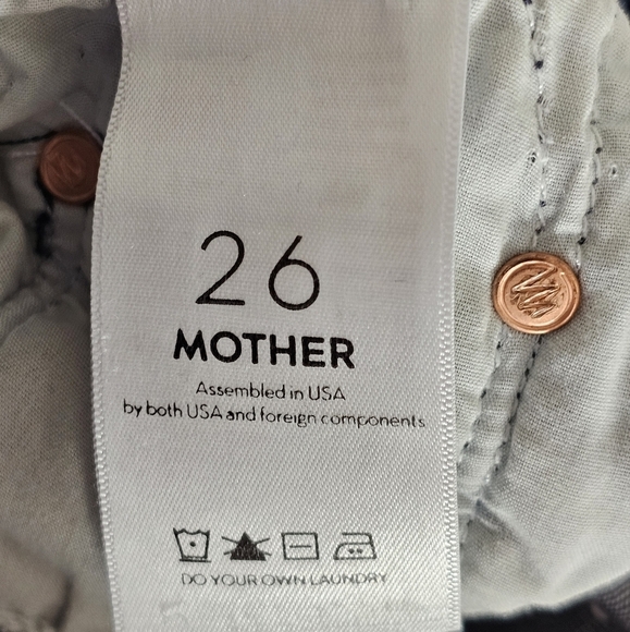 MOTHER High Waisted Looker Ankle Fray Tongue And Chic Blue Jeans 26 Preowned - Picture 9 of 10